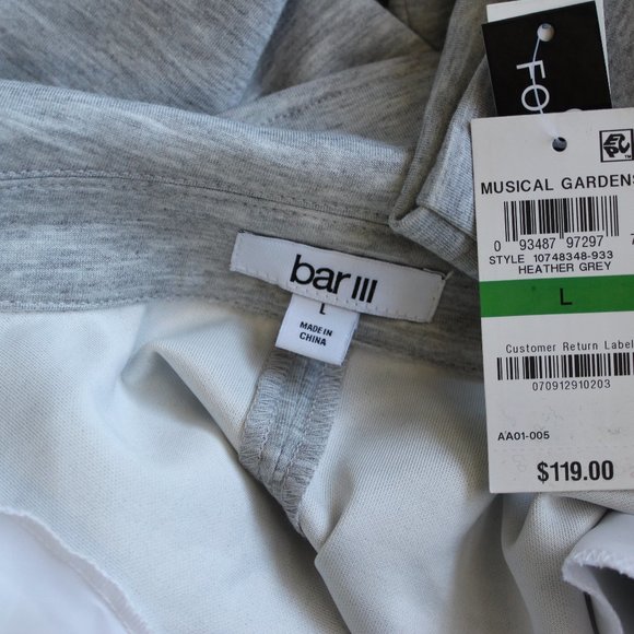 NWT Bar III Grey Asymmetrical Zip Jacket - Picture 6 of 6